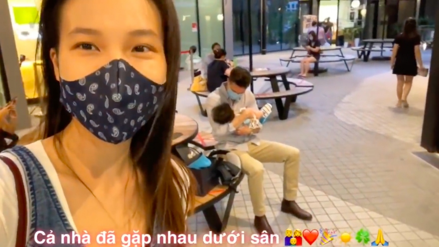 Mẹ con MC Hoàng Oanh đoàn tụ chồng Tây sau nửa năm chia xa vì Covid-19